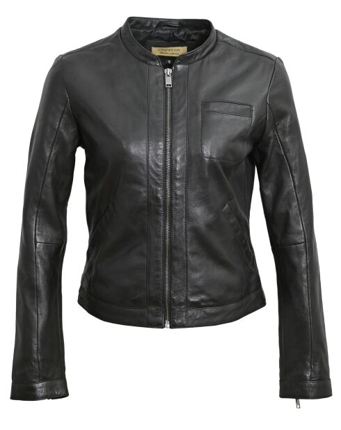 Veste en Cuir Aiden noire