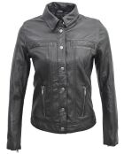 Veste en Cuir Isia noire