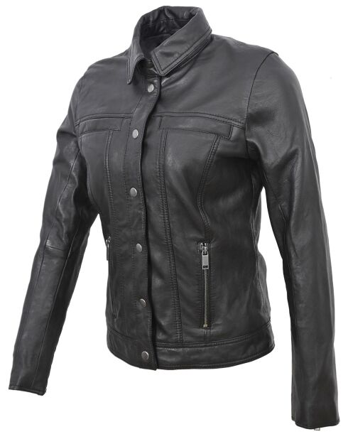 Veste en Cuir Isia noire