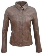 Veste en Cuir Isia cognac