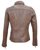 Veste en Cuir Isia cognac