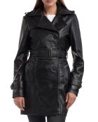 Trench en Cuir Esmeralda noir