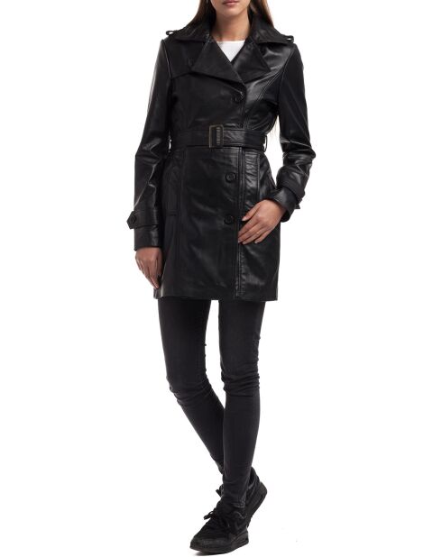 Trench en Cuir Esmeralda noir