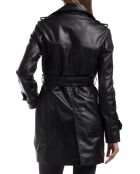 Trench en Cuir Esmeralda noir