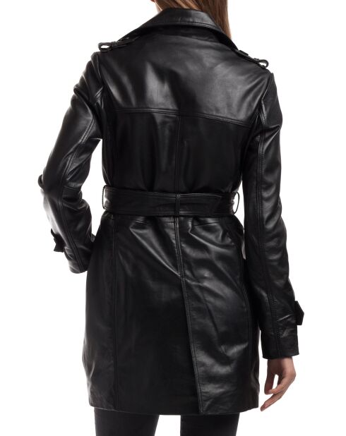 Trench en Cuir Esmeralda noir