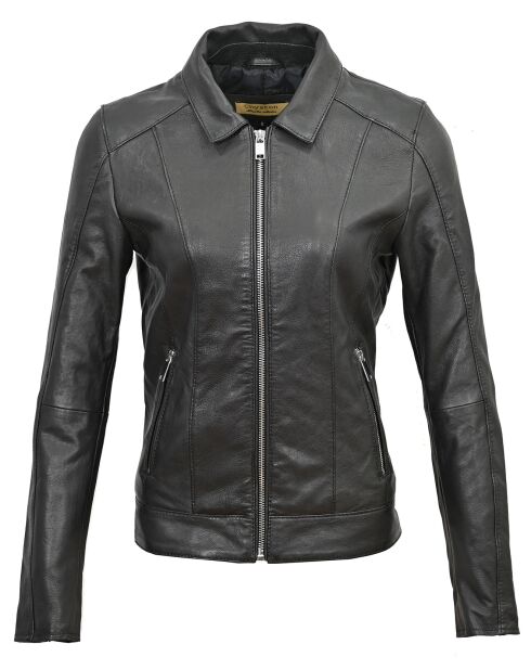 Chaqueta de cuero negra Tom