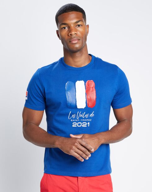 T-Shirt 100% Coton Bio Les Voiles de Saint-Tropez bleu moyen