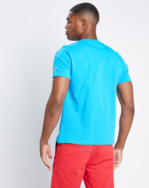 T-shirt 100% cotone biologico Les Voiles de Saint-Tropez blu turchese