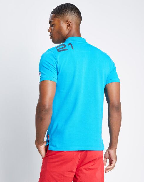 Polo blu turchese in cotone biologico 100% Les Voiles de Saint-Tropez