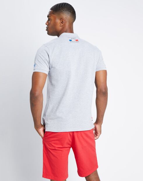 Polo firmata Les Voiles de Saint-Tropez in 100% cotone biologico in grigio melange