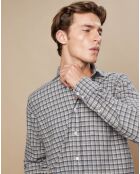 Chemise en Flanelle de Coton Regular Paul à carreaux  flanelle/gris/naturel