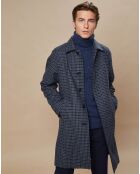 Manteau en Laine mélangée Calvin pied-de-poule gris/marine