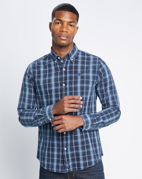 Chemise Regular à Carreaux bleue