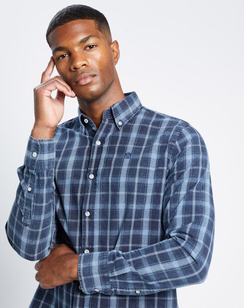 Chemise Regular à Carreaux bleue