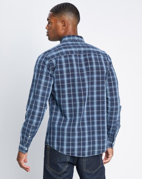 Chemise Regular à Carreaux bleue