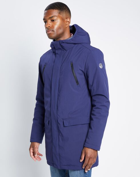 Parka mi-longue Sofshell à Capuche bleu marine