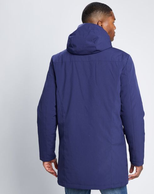 Parka mi-longue Sofshell à Capuche bleu marine