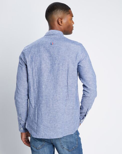 Chemise en Coton & Lin  Les Voiles de Saint-Tropez bleue