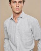 Chemise Regular en Flanelle de Coton Paul gris clair