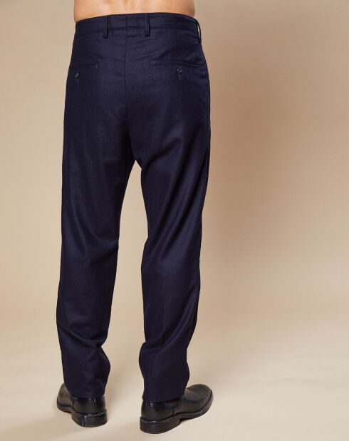 Pantaloni Tom 100% lana blu marino