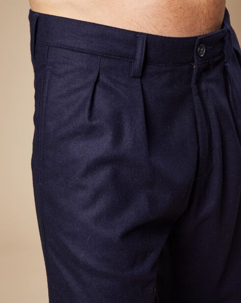 Pantaloni Tom 100% lana blu marino