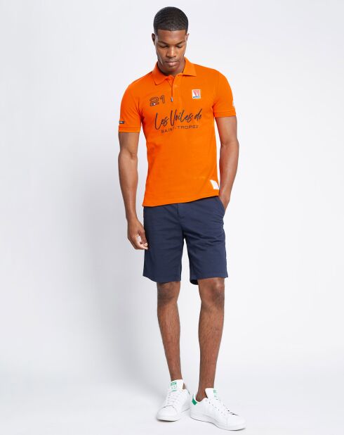 Polo firmata Les Voiles de Saint-Tropez in 100% cotone biologico arancione