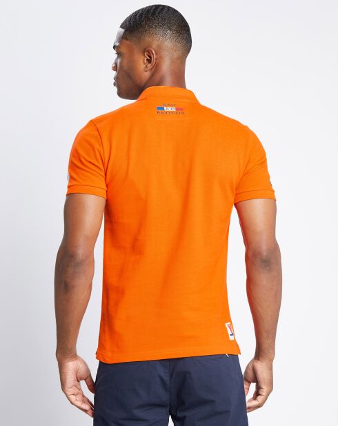 Polo firmata Les Voiles de Saint-Tropez in 100% cotone biologico arancione