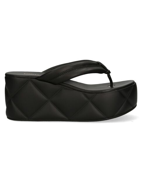Tongs Aiko noirs - Talon 8 cm