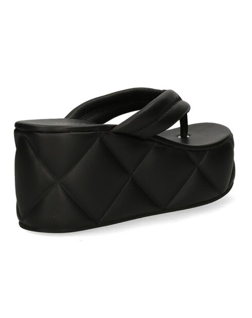 Tongs Aiko noirs - Talon 8 cm