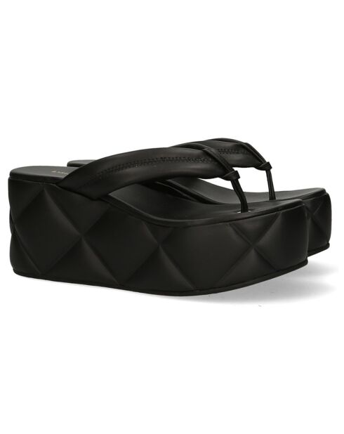Tongs Aiko noirs - Talon 8 cm