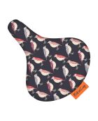 Housse de selle de vélo - imprimé oiseaux multicolore