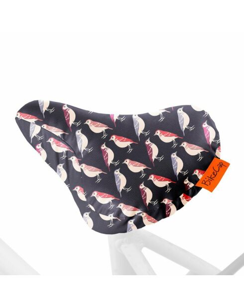 Housse de selle de vélo - imprimé oiseaux multicolore