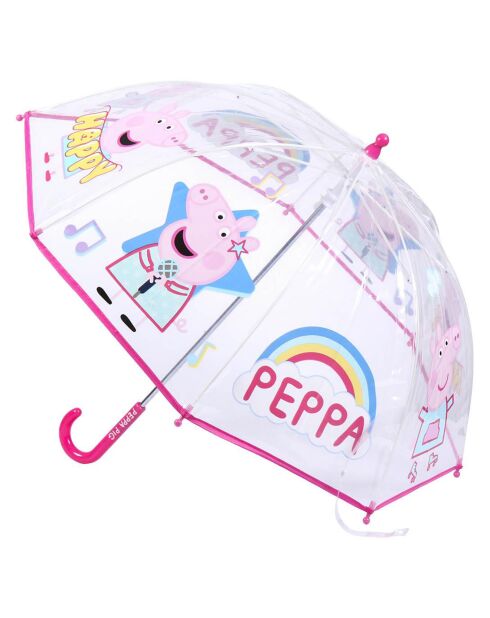 Parapluie enfant transparent -  Peppa Pig transparent/rose