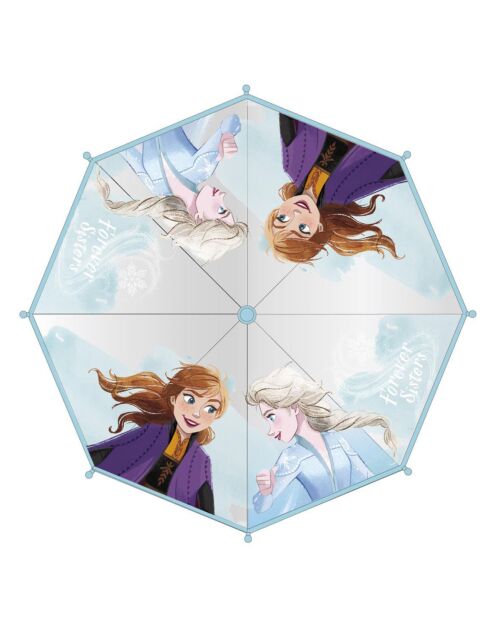 Parapluie enfant transparent -  Elsa et Anna transparent/bleu