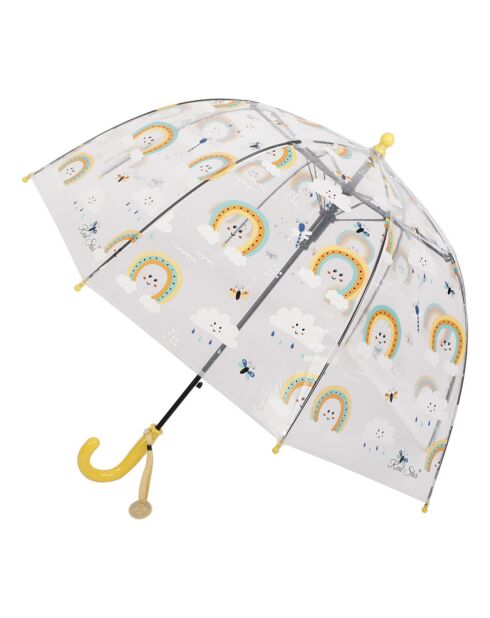 Parapluie enfant transparent - Arc-en-ciel transparent/jaune