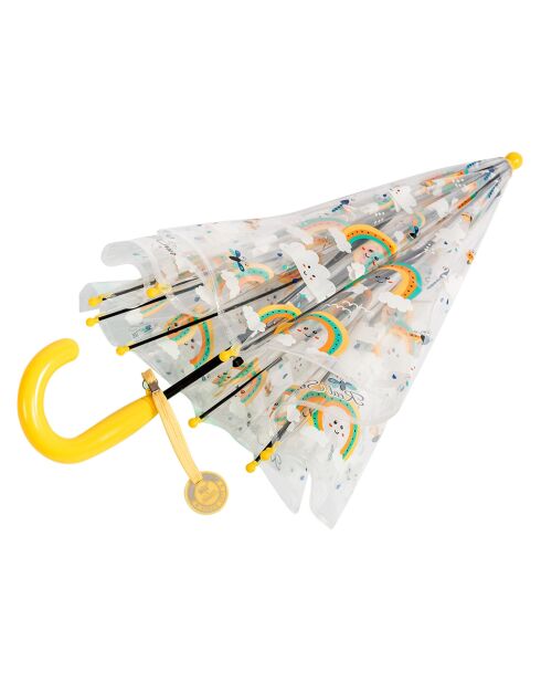 Parapluie enfant transparent - Arc-en-ciel transparent/jaune