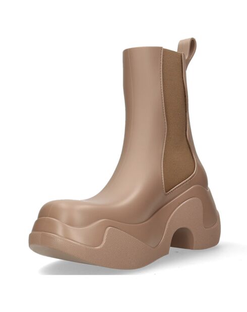 Chelsea boots camel - Talon 7 cm