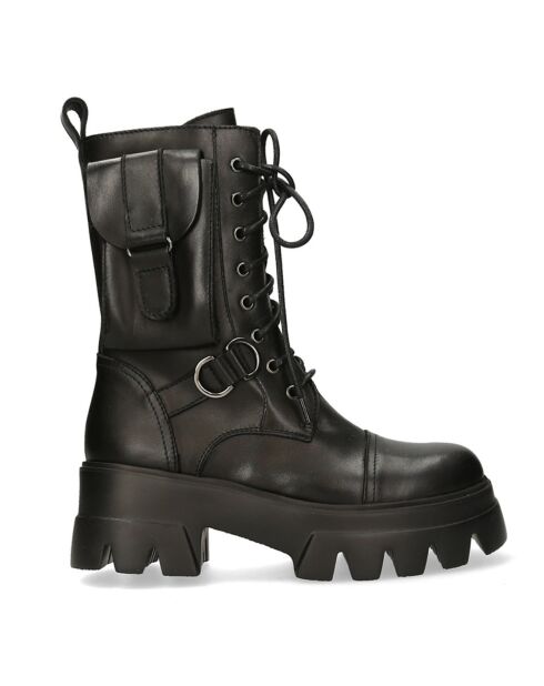 Boots en Cuir noir