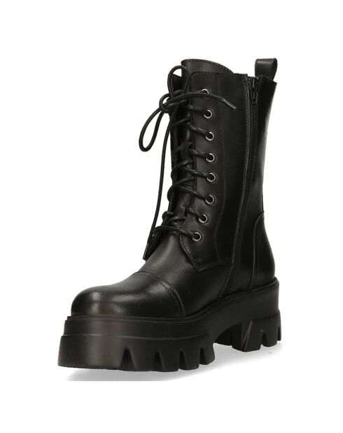 Boots en Cuir noir