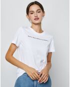 T-Shirt en Coton inscription Stockholm blanc