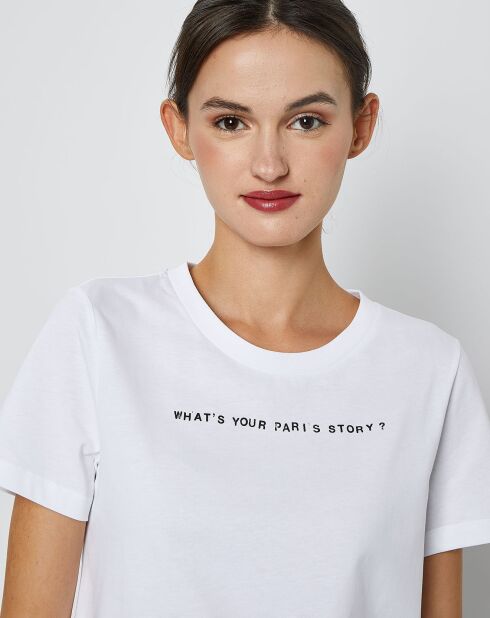 T-Shirt en Coton inscription Paris blanc