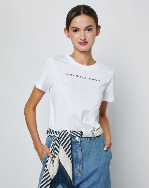 T-Shirt en Coton inscription Berlin blanc