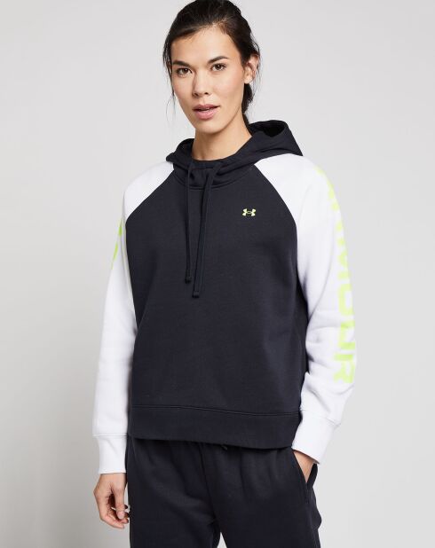 Sweat à capuche UA Rival Fleece noir/blanc