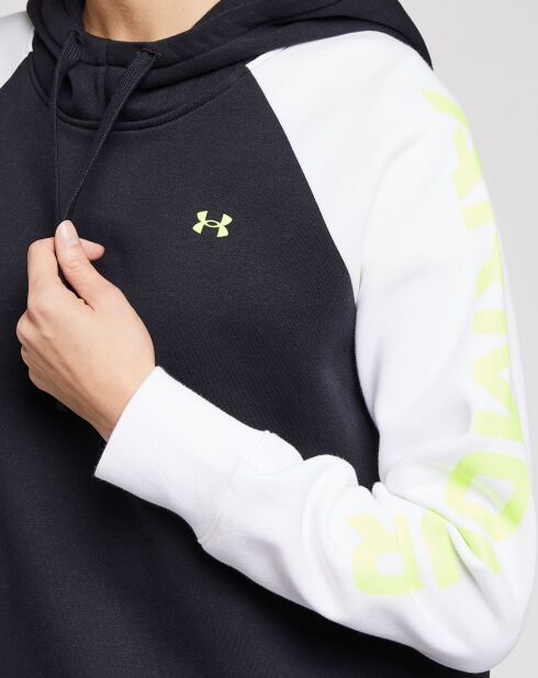 Sweat à capuche UA Rival Fleece noir/blanc
