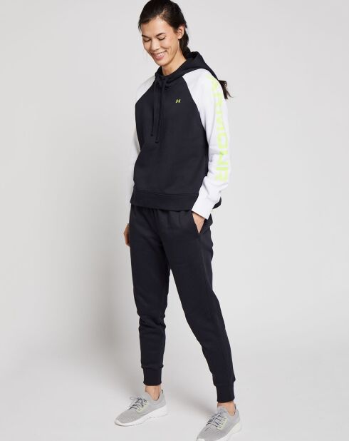 Sweat à capuche UA Rival Fleece noir/blanc