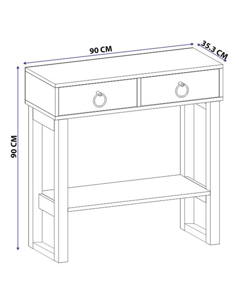 Console valeri chêne - 90x90x35.3 cm