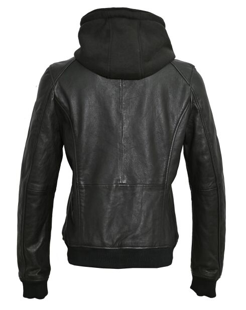 Veste à capuche en Cuir Noa noire