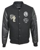 Giacca Teddy Martin nera in lana e pelle