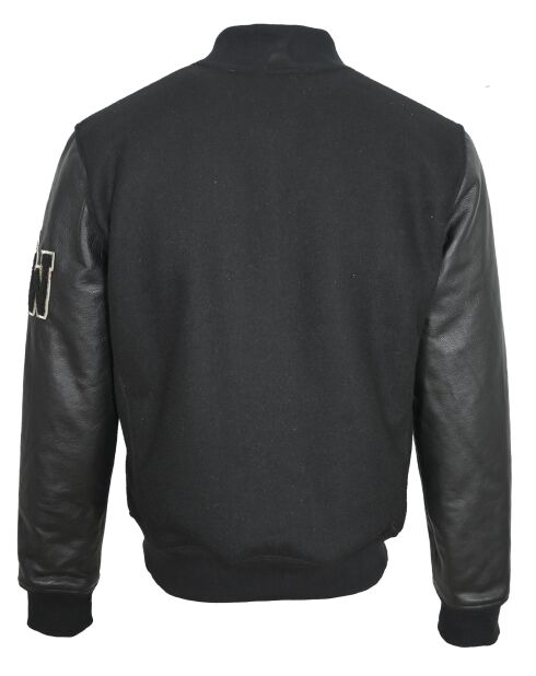 Giacca Teddy Martin nera in lana e pelle