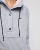 Sweat à capuche mesh UA Rival Fleece gris